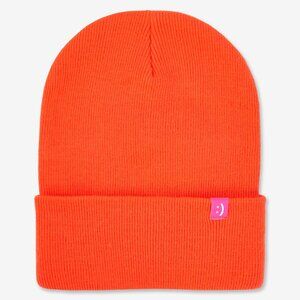New blaze orange knit cuffed beanie